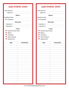 AED Check Card Medical Form