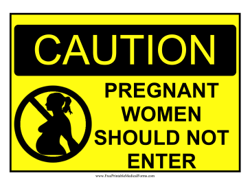 Caution Pregnant Sign Medical Form