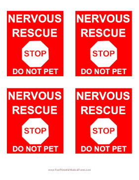 Nervous Rescue Tag Do Not Pet Medical Form