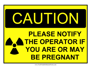 Notice Pregnant Sign Medical Form