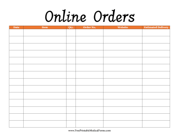 Online Orders Medical Form