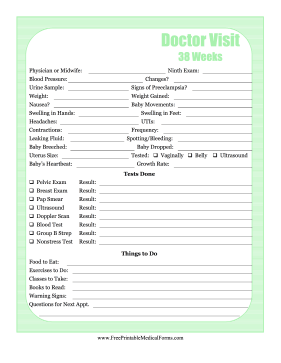 Pregnancy Journal 9 Medical Form