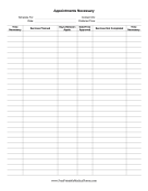 Dental Appointments Necessary Form