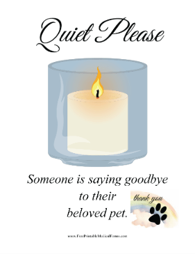 Pet Euthanasia Compassion Lobby Sign Medical Form
