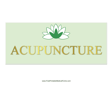 Acupuncture Sign Medical Form
