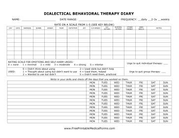 DBT Diary Medical Form