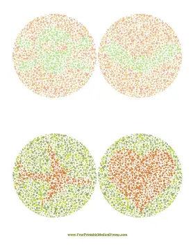 Green Color Blind Test Pictures Medical Form