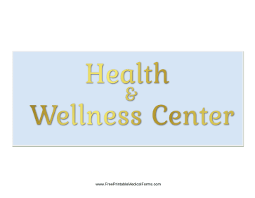 Health And Wellness Sign Medical Form