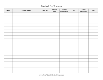 Medical Fee Tracker Medical Form