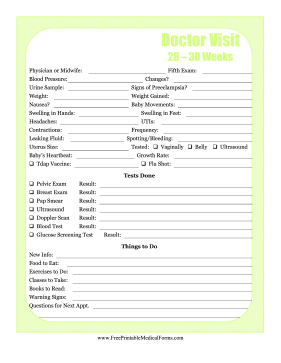 Pregnancy Journal 5 Medical Form