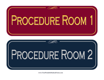 Procedure Room Sign Medical Form
