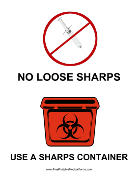 Sharps Container Sign Medical Form
