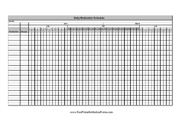 Daily Medication Schedule - Detailed Medical Form