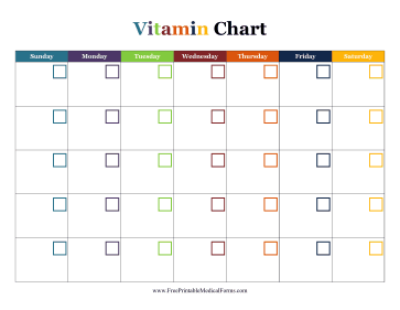 Vitamin Calendar Medical Form
