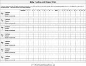Baby Feeding and Diaper Chart