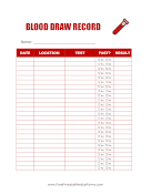 Blood Draw Record medical form