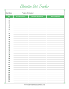Elimination Diet Tracker Colorful