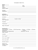 Homeopathic Intake Form