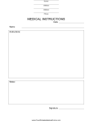 Medical Instructions Form