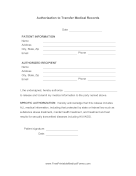 Medical Records Transfer Form medical form