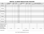 Mental Illness Medication Tracking Form