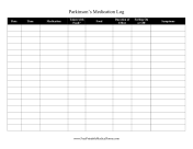 Parkinsons Medication Schedule