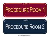Procedure Room Sign