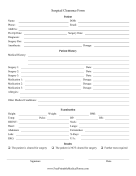 Surgical Clearance Form
