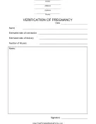 Verification of Pregnancy Form