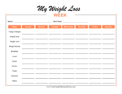 Weekly Weight Loss Tracker Colorful