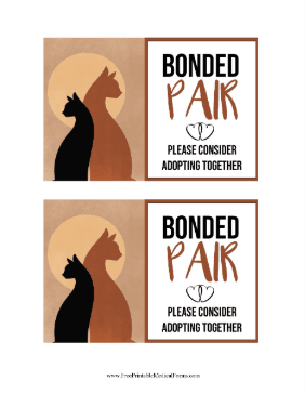Bonded Pair Cat Adoption Card Medical Form