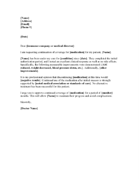 Continuation Of Coverage Request Letter Medical Form