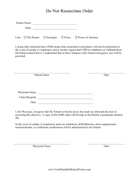 DNR Medical Form