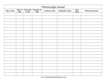 Fibromyalgia Journal Medical Form