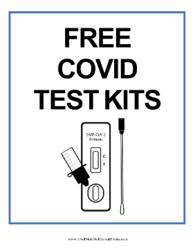 Free Covid Tests Sign Medical Form