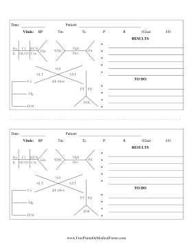 Lab Scutsheet Medical Form