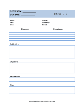 SOAP Notes Medical Form