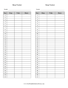 Simple Sleep Tracker Medical Form