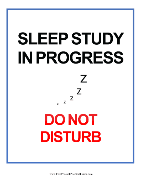 Sleep Study Sign Medical Form