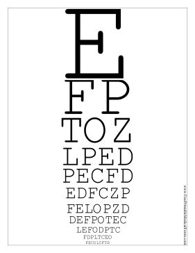 Snellen Eye Chart Medical Form