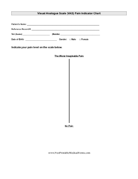 Visual Analog Scale Pain Indicator Chart Medical Form