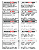 Allergy Card Gelatin medical form
