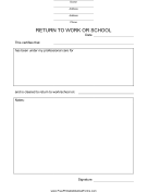 Return to Work or School Form