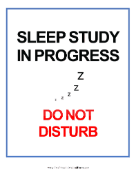 Sleep Study Sign