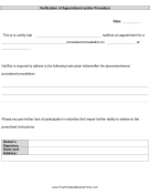 Verification Of Appointment And Treatment